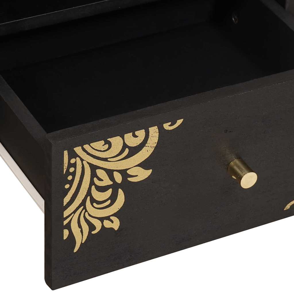 Coffee Table with Drawer Black 80 x 54 x 40 cm Solid Mango Wood
