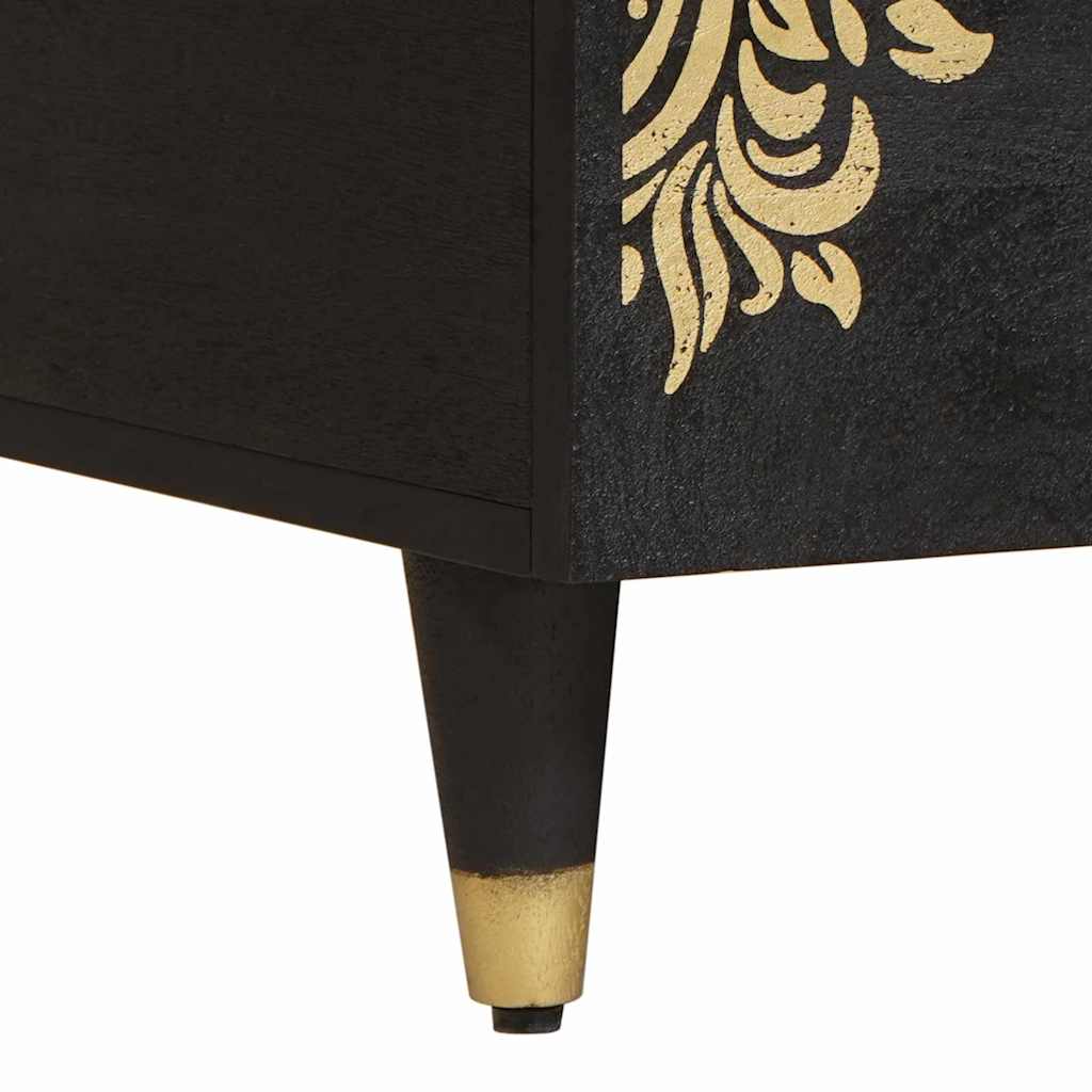 Coffee Table with Drawer Black 80 x 54 x 40 cm Solid Mango Wood