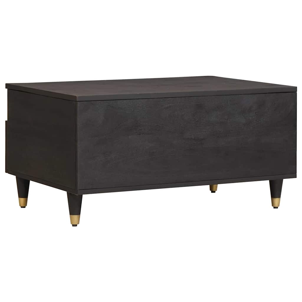 Coffee Table with Drawer Black 80 x 54 x 40 cm Solid Mango Wood