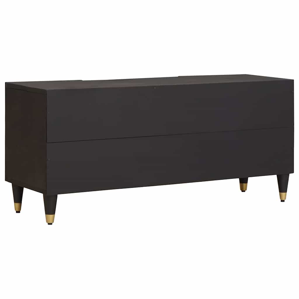 TV Cabinet with Drawer Black 105 x 33 x 46 cm Solid Mango Wood