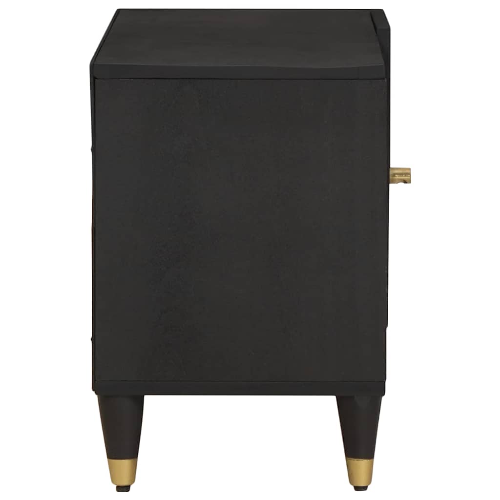 TV Cabinet with Shelf Black 80 x 33 x 46 cm Solid Mango Wood