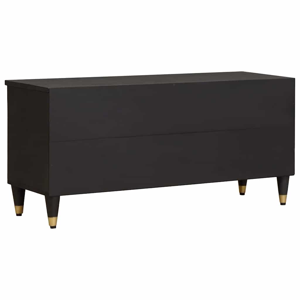 TV Cabinet with Drawer Black 100 x 33 x 46 cm Solid Mango Wood