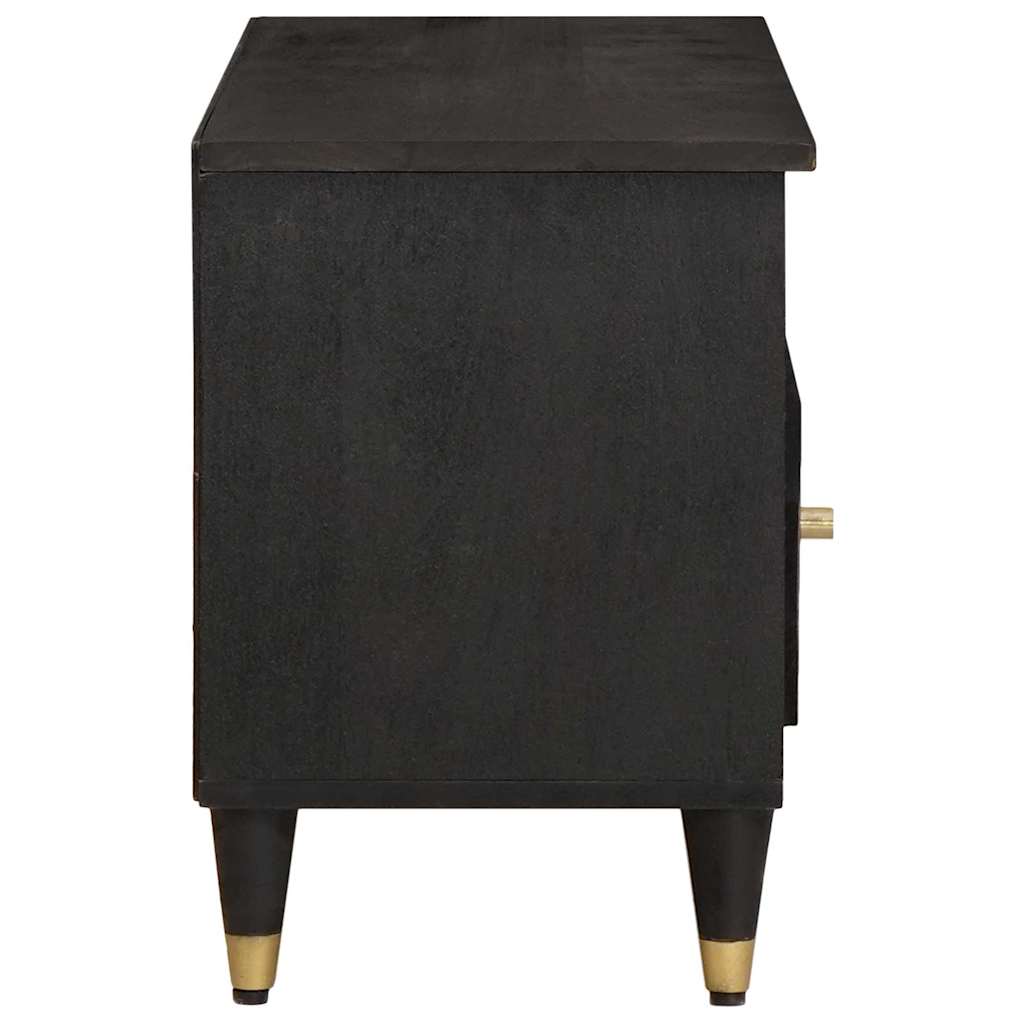 TV Cabinet with Drawer Black 100 x 33 x 46 cm Solid Mango Wood