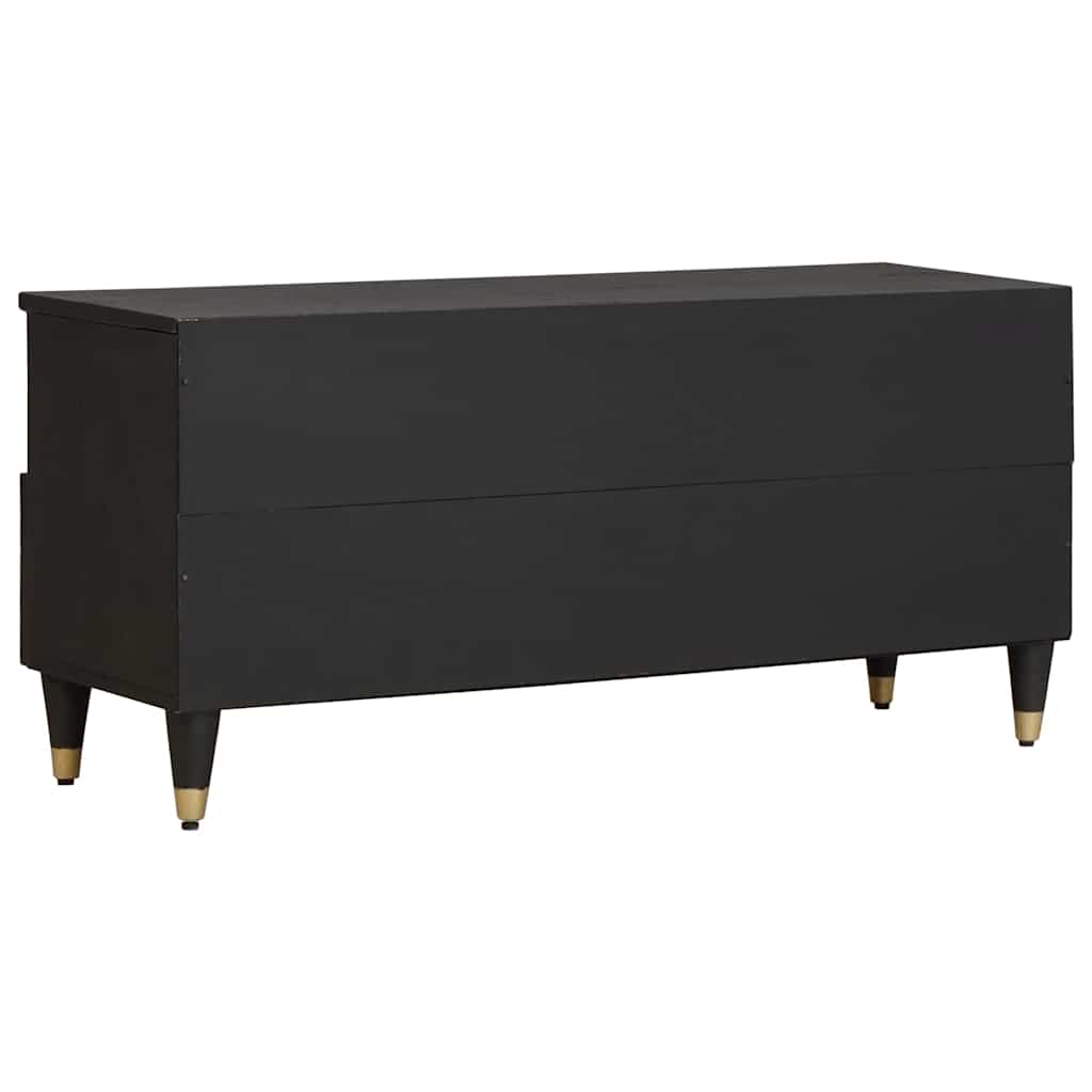 TV Cabinet with Drawer Black 100 x 33 x 46 cm Solid Mango Wood