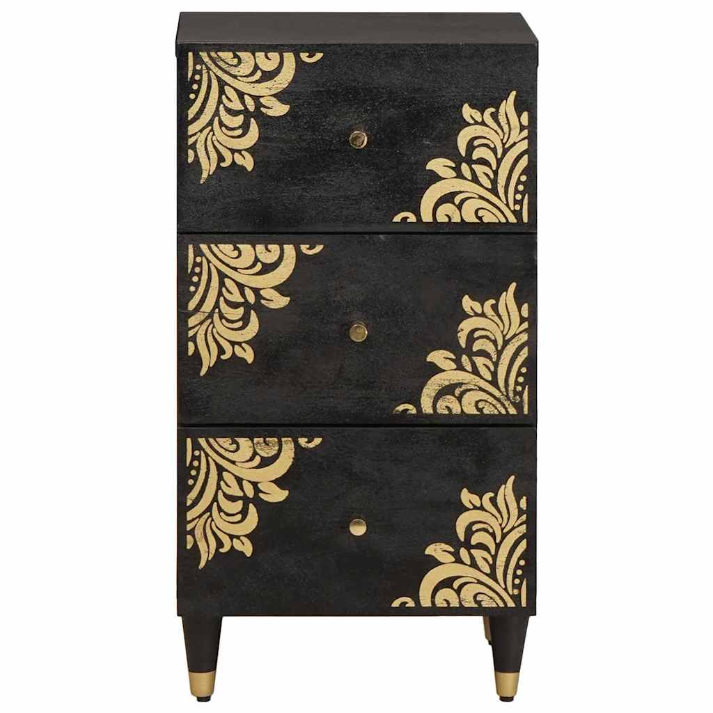 Sideboard with Drawer Black 40 x 33 x 75 cm Solid Mango Wood