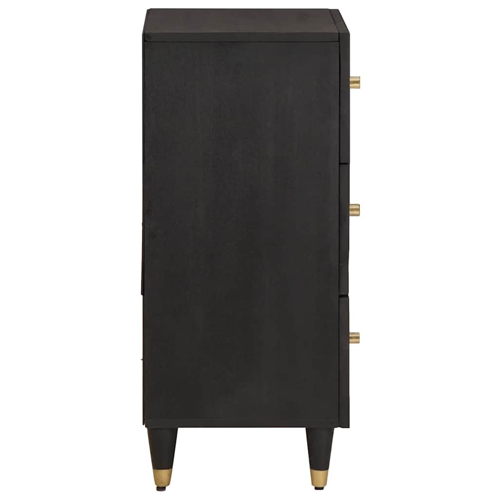 Sideboard with Drawer Black 40 x 33 x 75 cm Solid Mango Wood
