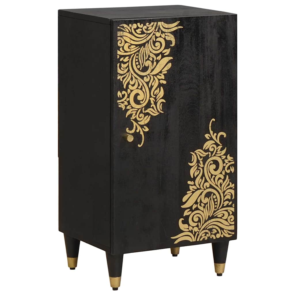 Sideboard with Shelf Black 40 x 33 x 75 cm Solid Mango Wood