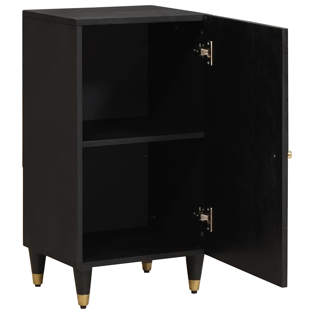 Sideboard with Shelf Black 40 x 33 x 75 cm Solid Mango Wood
