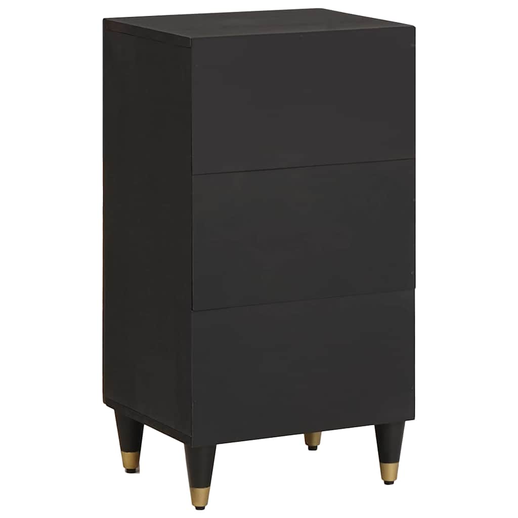 Sideboard with Shelf Black 40 x 33 x 75 cm Solid Mango Wood