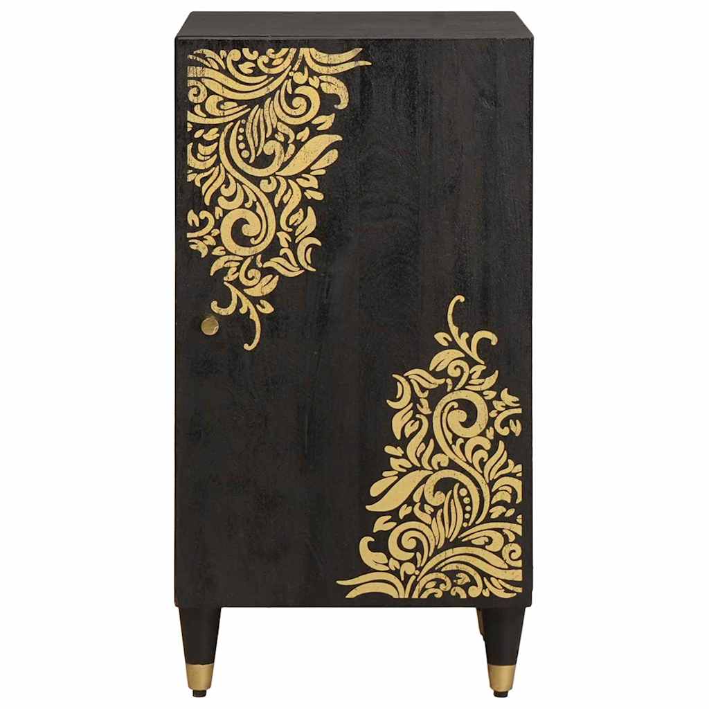 Sideboard with Shelf Black 40 x 33 x 75 cm Solid Mango Wood