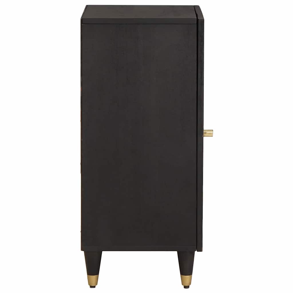 Sideboard with Shelf Black 40 x 33 x 75 cm Solid Mango Wood