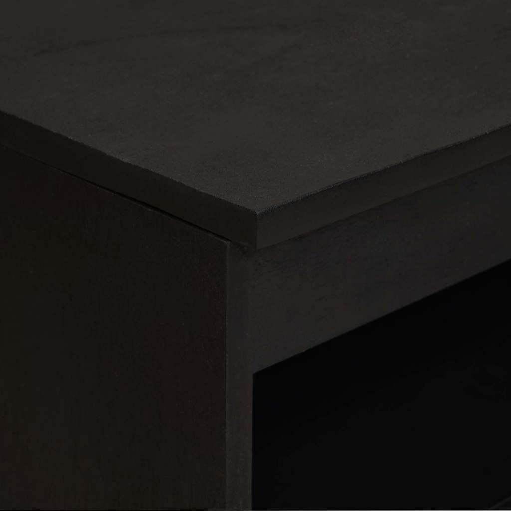 Sideboard with Shelf Black 60 x 33 x 75 cm Solid Mango Wood