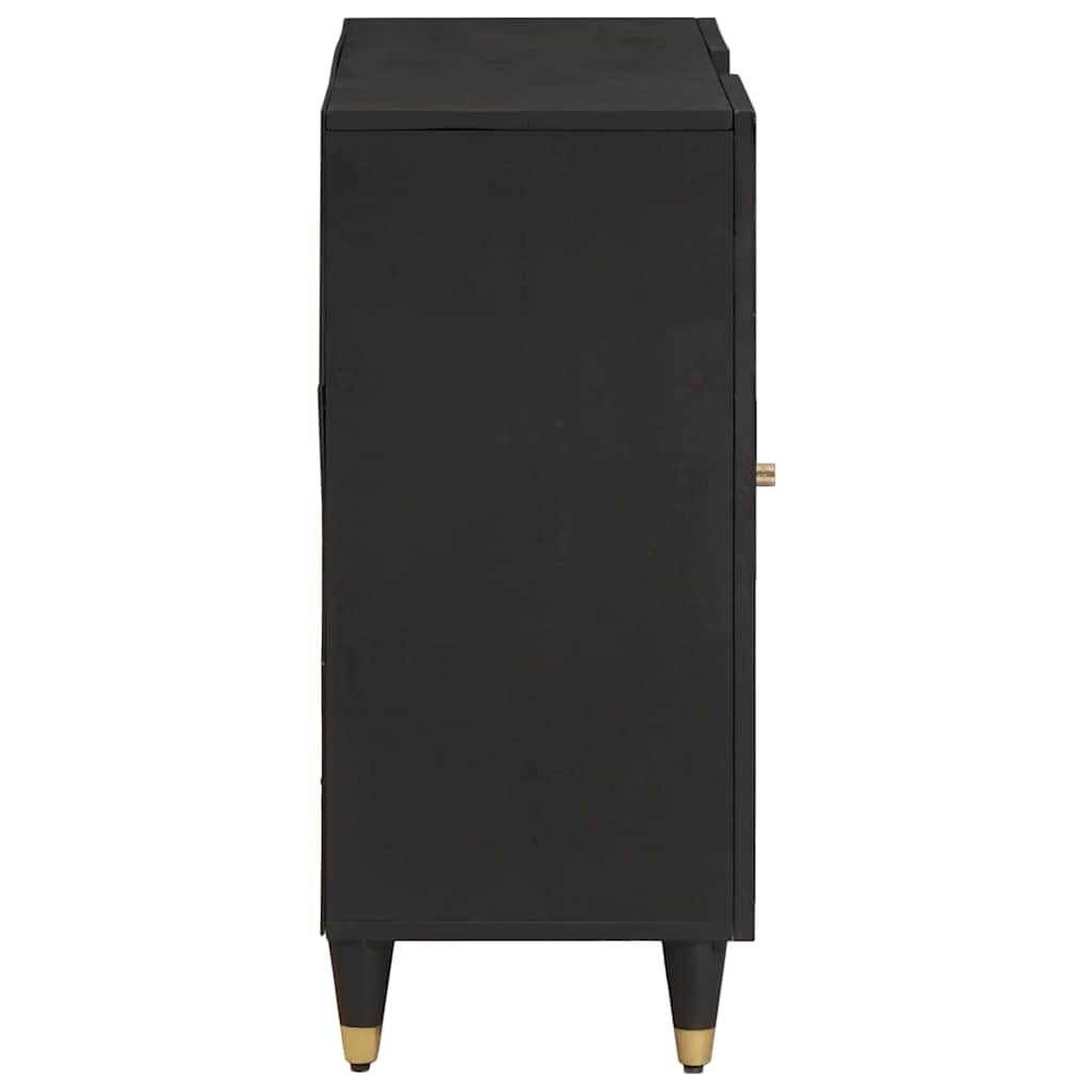 Sideboard with Shelf Black 90 x 33 x 75 cm Solid Mango Wood