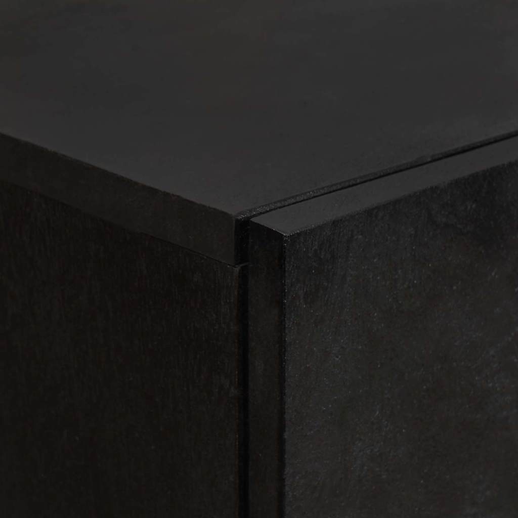 Highboard with Drawer Black 60 x 33 x 100 cm Solid Mango Wood