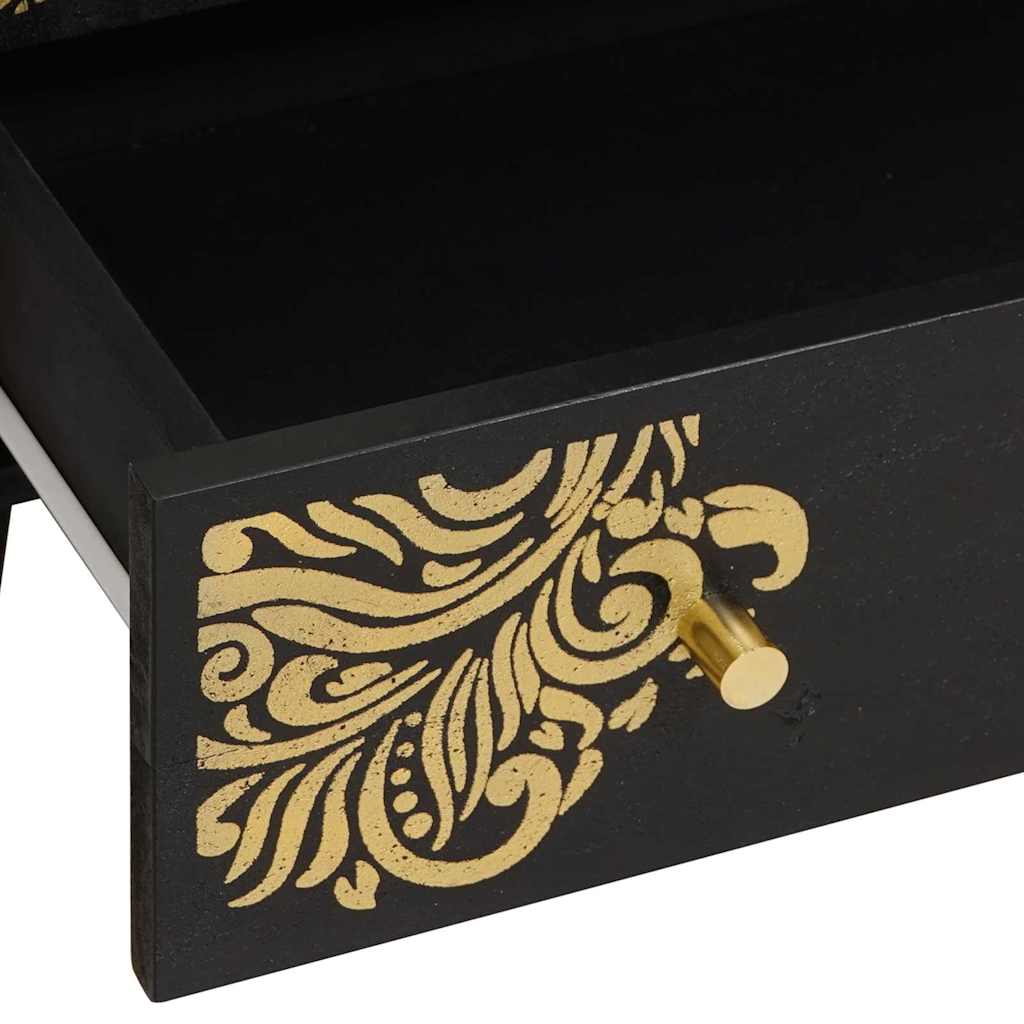 Highboard with Drawer Black 60 x 33 x 100 cm Solid Mango Wood
