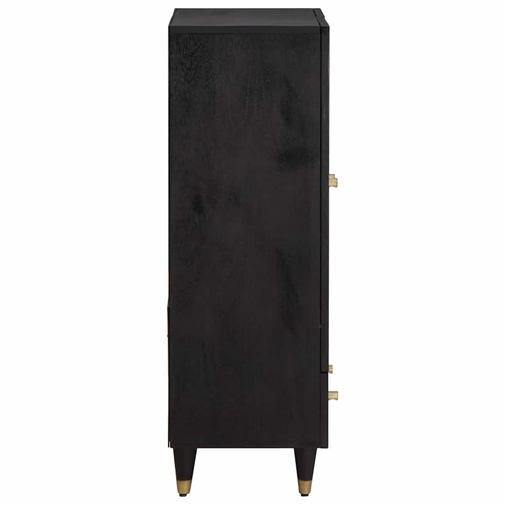 Highboard with Drawer Black 60 x 33 x 100 cm Solid Mango Wood