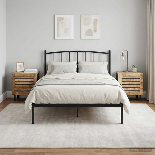 Bedside Table 2 pcs Natural 40 x 33 x 46 cm Solid Mango Wood