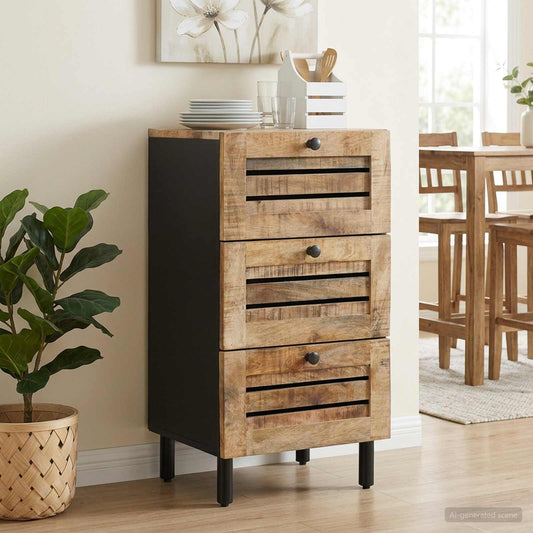Storage Cabinets Natural 40 x 33 x 75 cm Solid Mango Wood