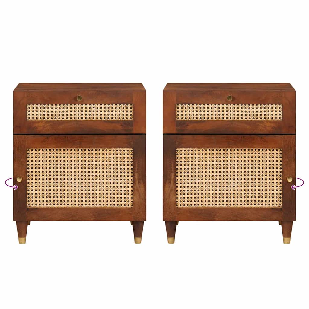 Bedside Tables with Drawer 50 x 33 x 60 cm Solid Mango Wood