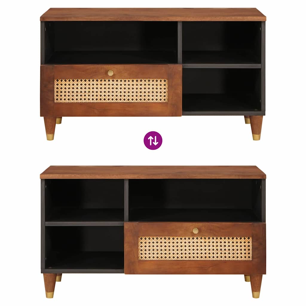 TV Cabinet with Drawer Brown 80 x 33.5 x 46 cm Solid Mango Wood