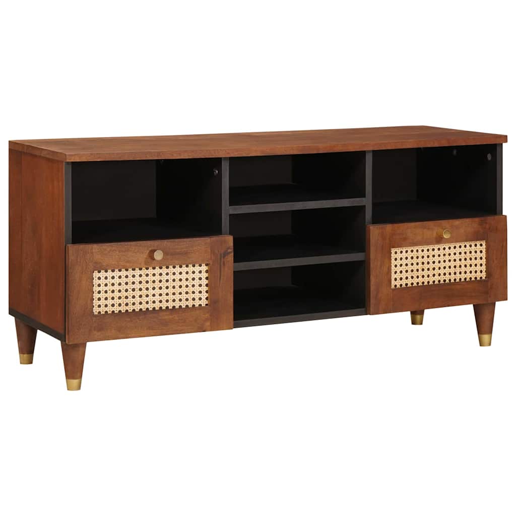 TV Cabinet with Shelf Brown 100 x 33.5 x 46 cm Solid Mango Wood