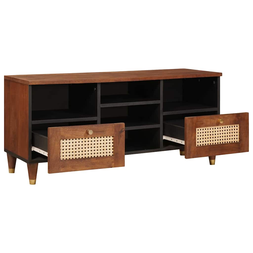 TV Cabinet with Shelf Brown 100 x 33.5 x 46 cm Solid Mango Wood