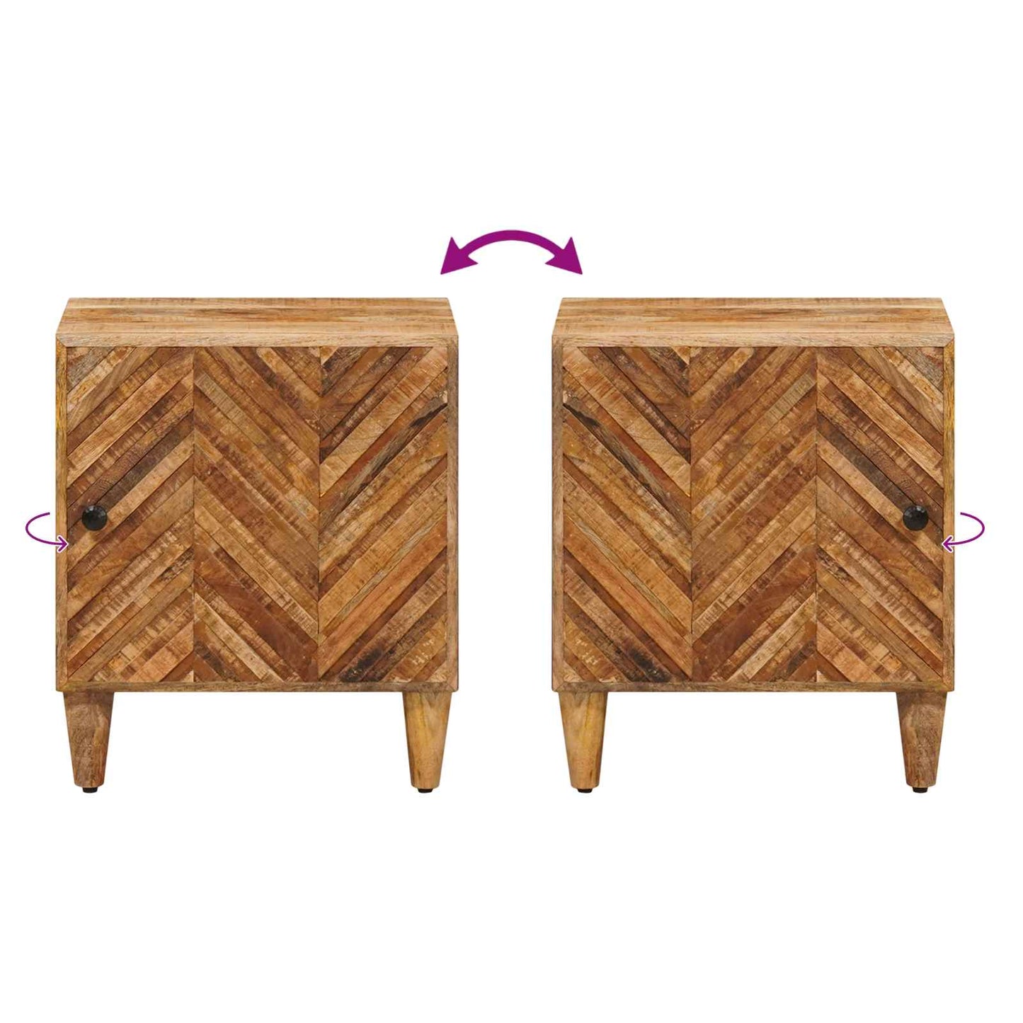 Bedside Table Brown 40 x 33.5 x 46 cm Solid Mango Wood