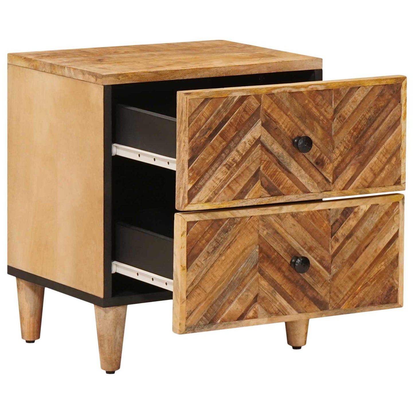 Bedside Table 2 pcs Brown 40 x 33.5 x 46 cm Solid Mango Wood