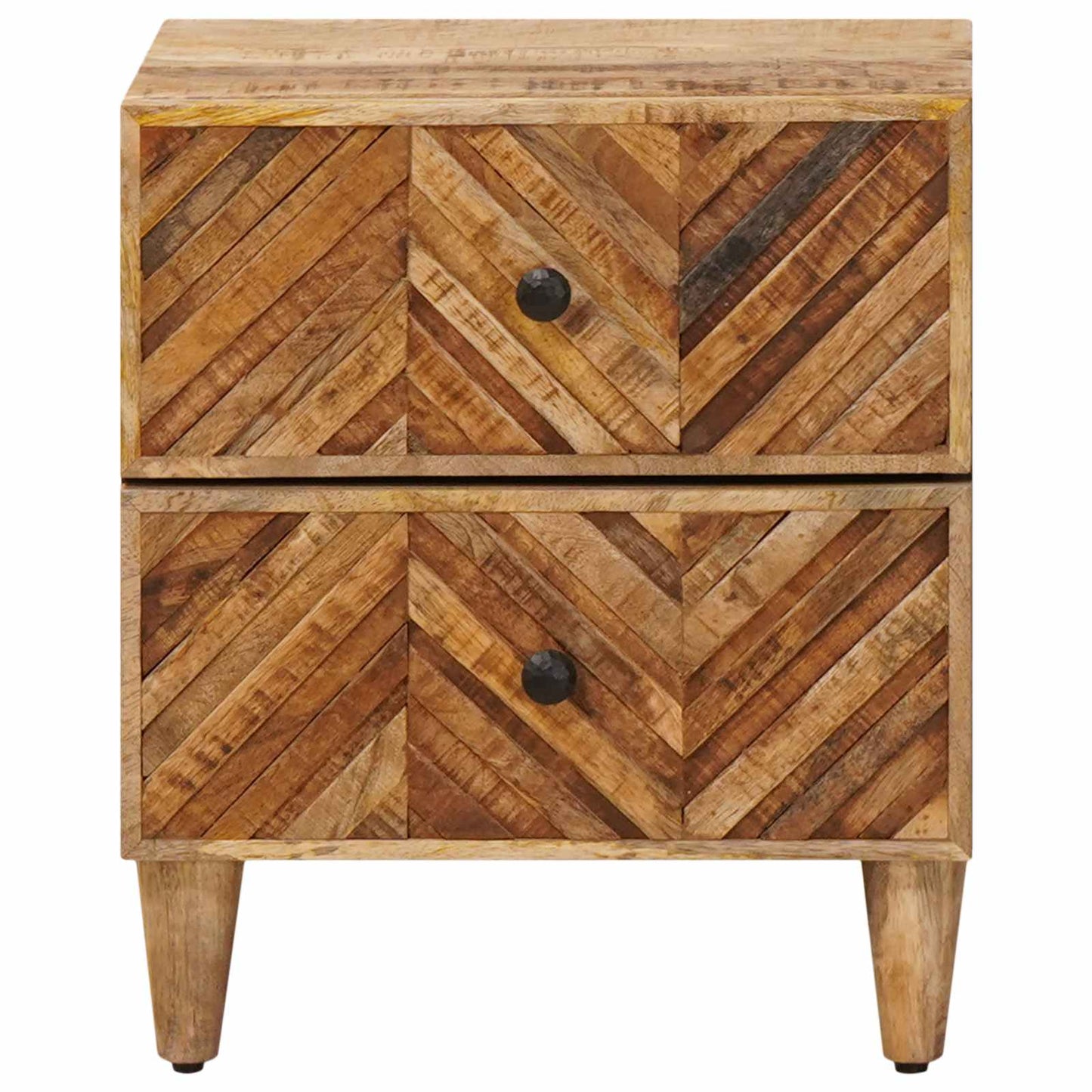 Bedside Table 2 pcs Brown 40 x 33.5 x 46 cm Solid Mango Wood