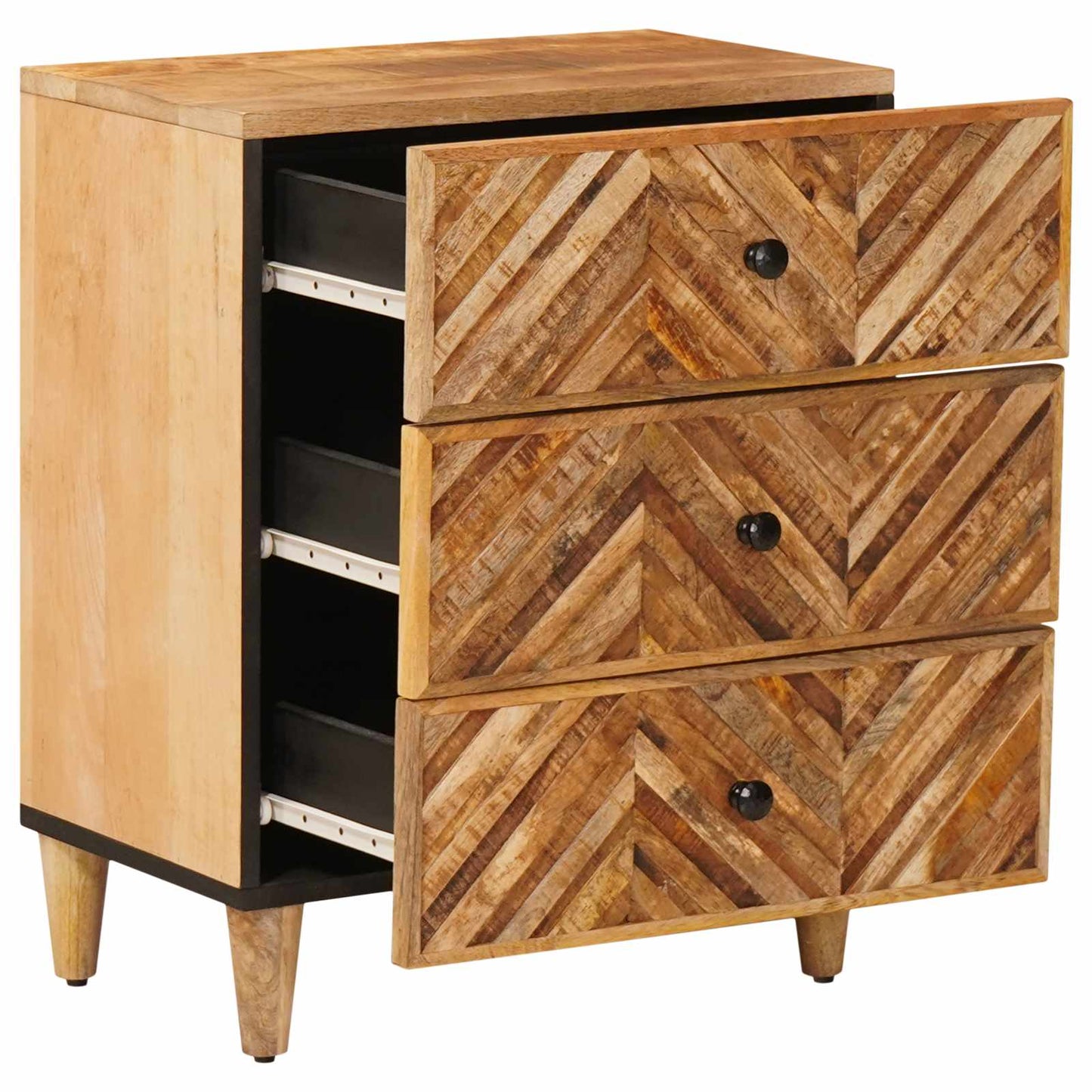 Bedside Table Brown 50 x 33 x 60 cm Solid Mango Wood