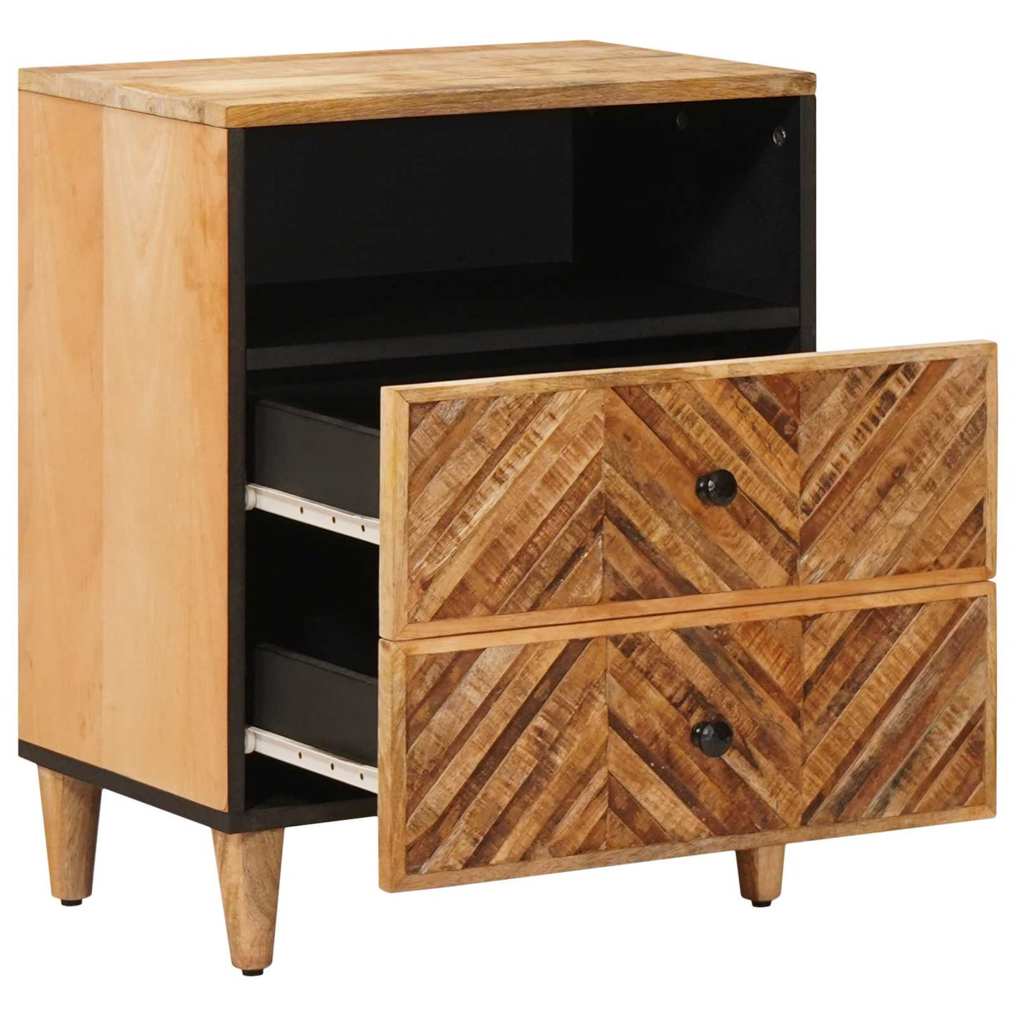 Bedside Table Brown 50 x 33 x 60 cm Solid Mango Wood