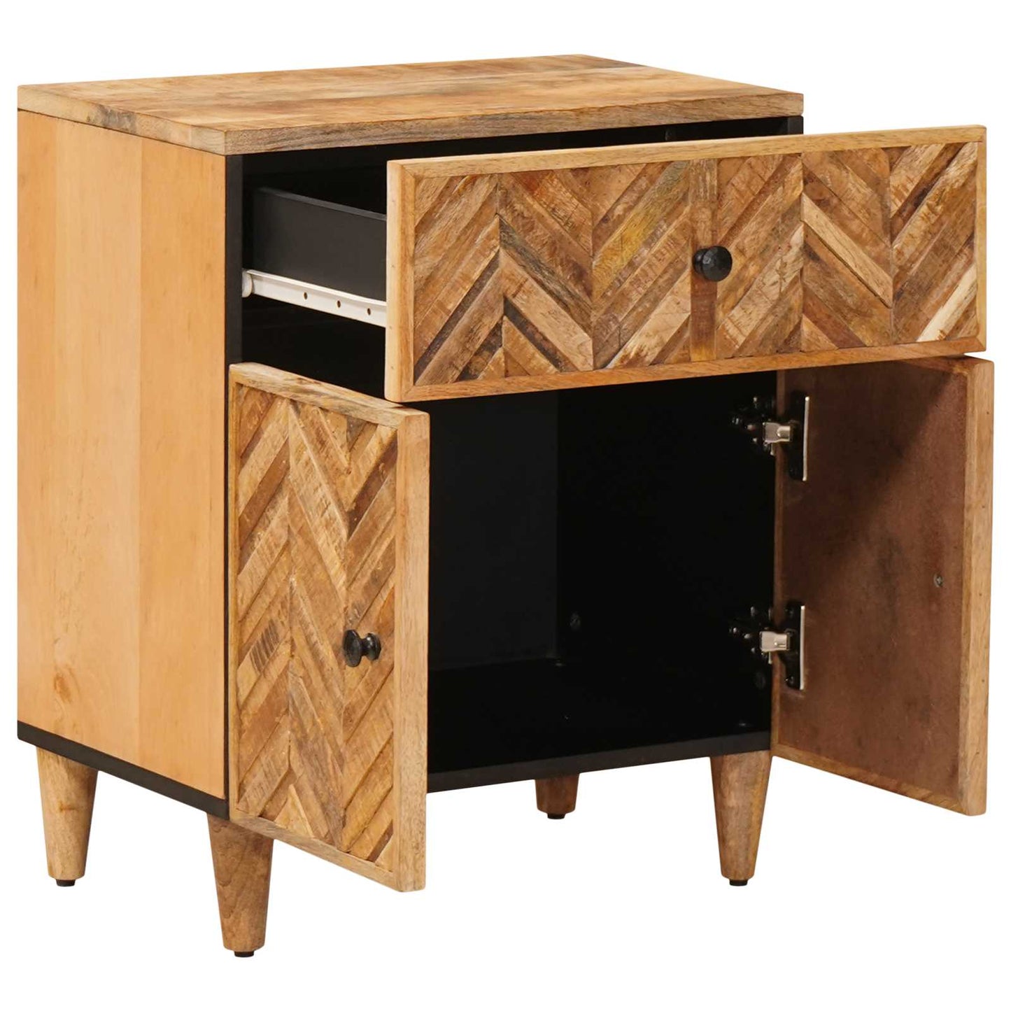 Bedside Table Brown 50 x 33 x 60 cm Solid Mango Wood