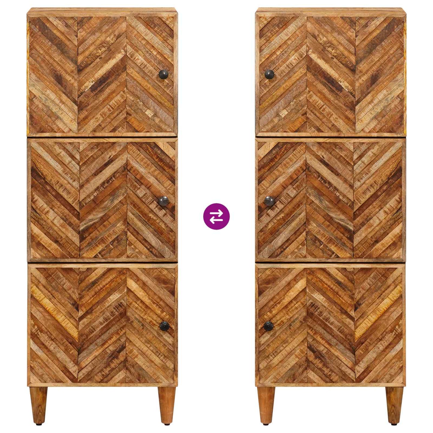 Storage Cabinets Brown 40 x 33.5 x 110 cm Solid Mango Wood