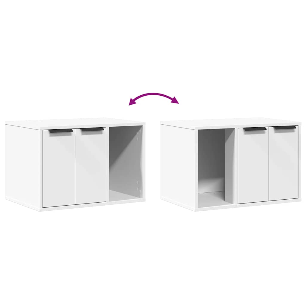 857724 vidaXL Cat Litter Box Enclosure White 60x40x40 cm Engineered Wood