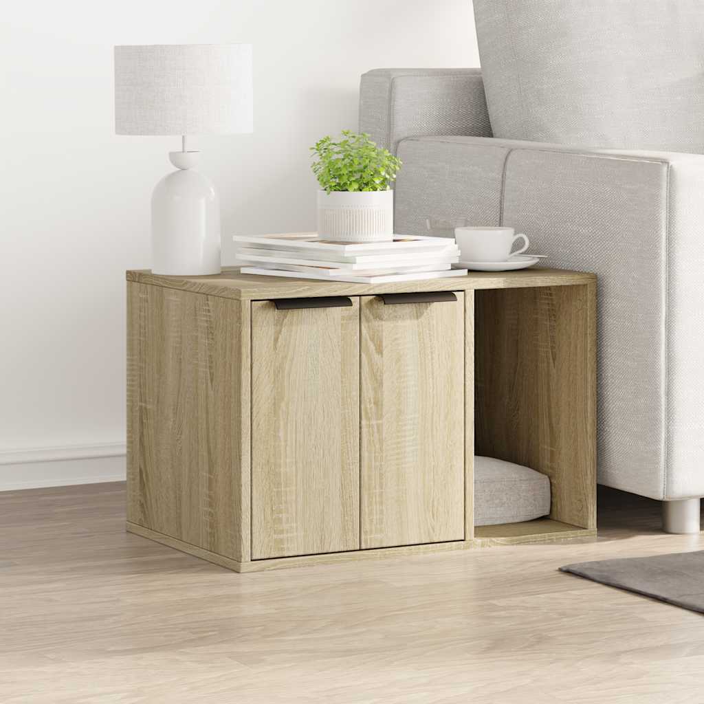 857726 vidaXL Cat Litter Box Enclosure Sonoma Oak 60x40x40 cm Engineered Wood