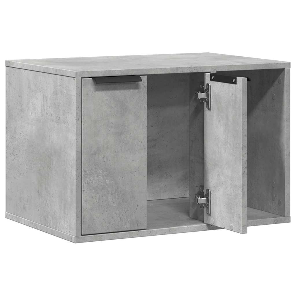Cat Litter Box Enclosure Concrete Grey 60x40x40 cm Engineered Wood