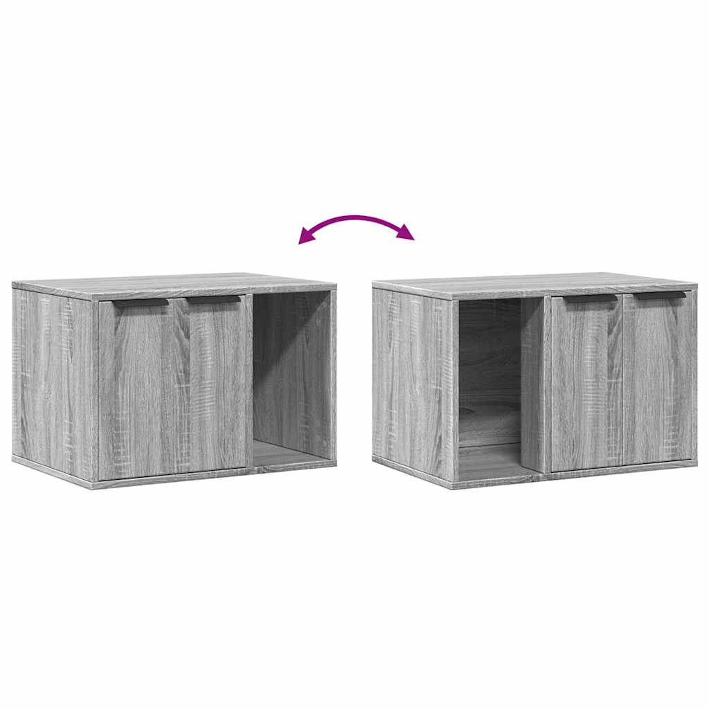Cat Litter Box Enclosure Grey Sonoma 60x40x40 cm Engineered Wood
