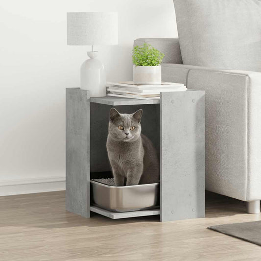 Cat Litter Box Enclosure Concrete Grey 42 x 42 x 51 cm