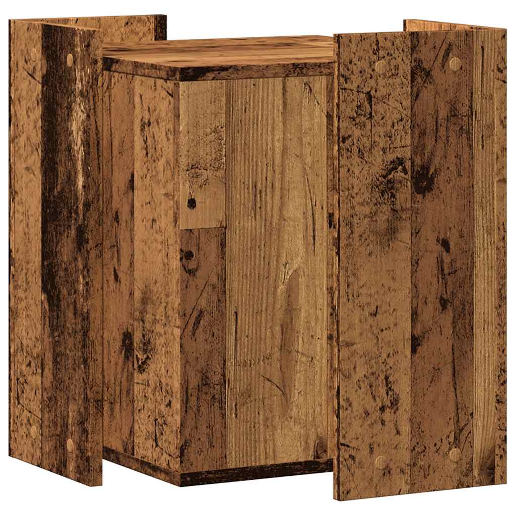 Cat Litter Box Enclosure Old Wood 42x42x51 cm Engineered Wood