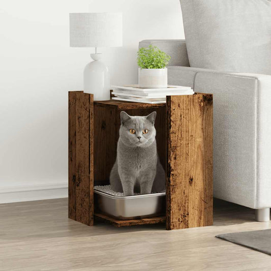 Cat Litter Box Enclosure Old Wood 42 x 42 x 51 cm