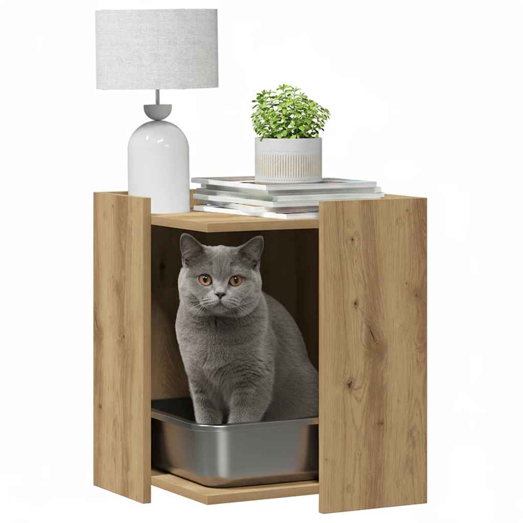 Cat Litter Box Enclosure Artisan Oak 42 x 42 x 51 cm