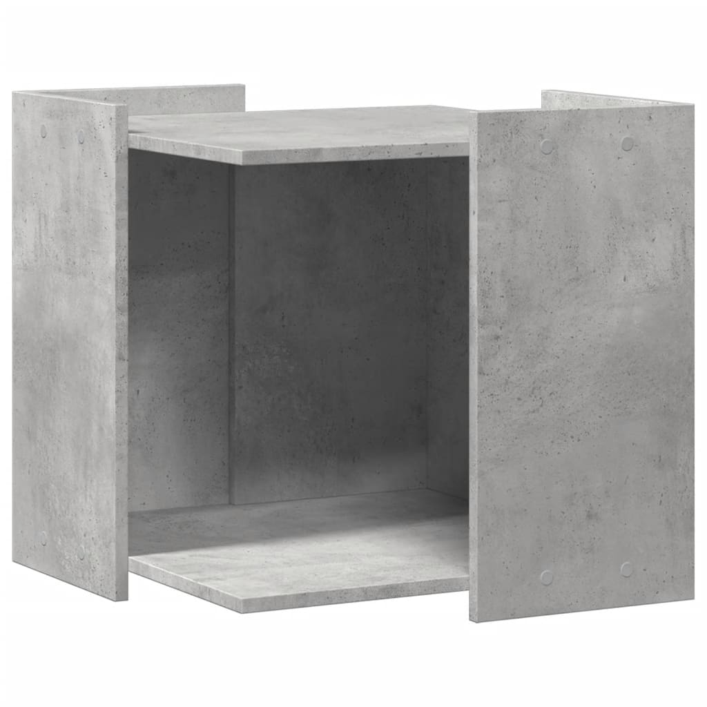 vidaXL Cat Litter Box Enclosure Concrete Grey 53x53x51 cm Engineered Wood