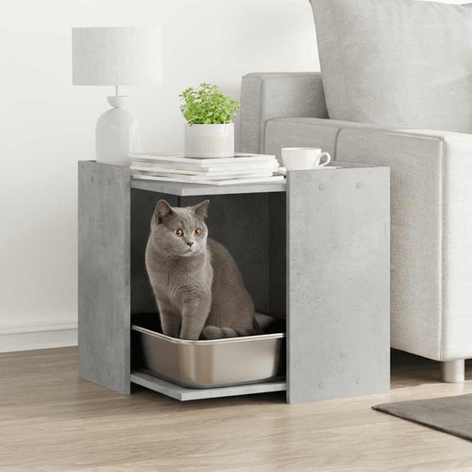 Cat Litter Box Enclosure Concrete Grey 53 x 53 x 51 cm
