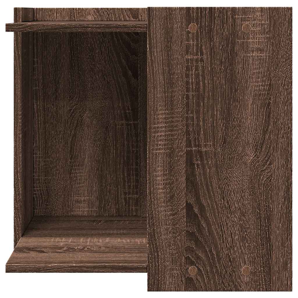 Cat Litter Box Enclosure Brown Oak 53x53x51 cm Engineered Wood