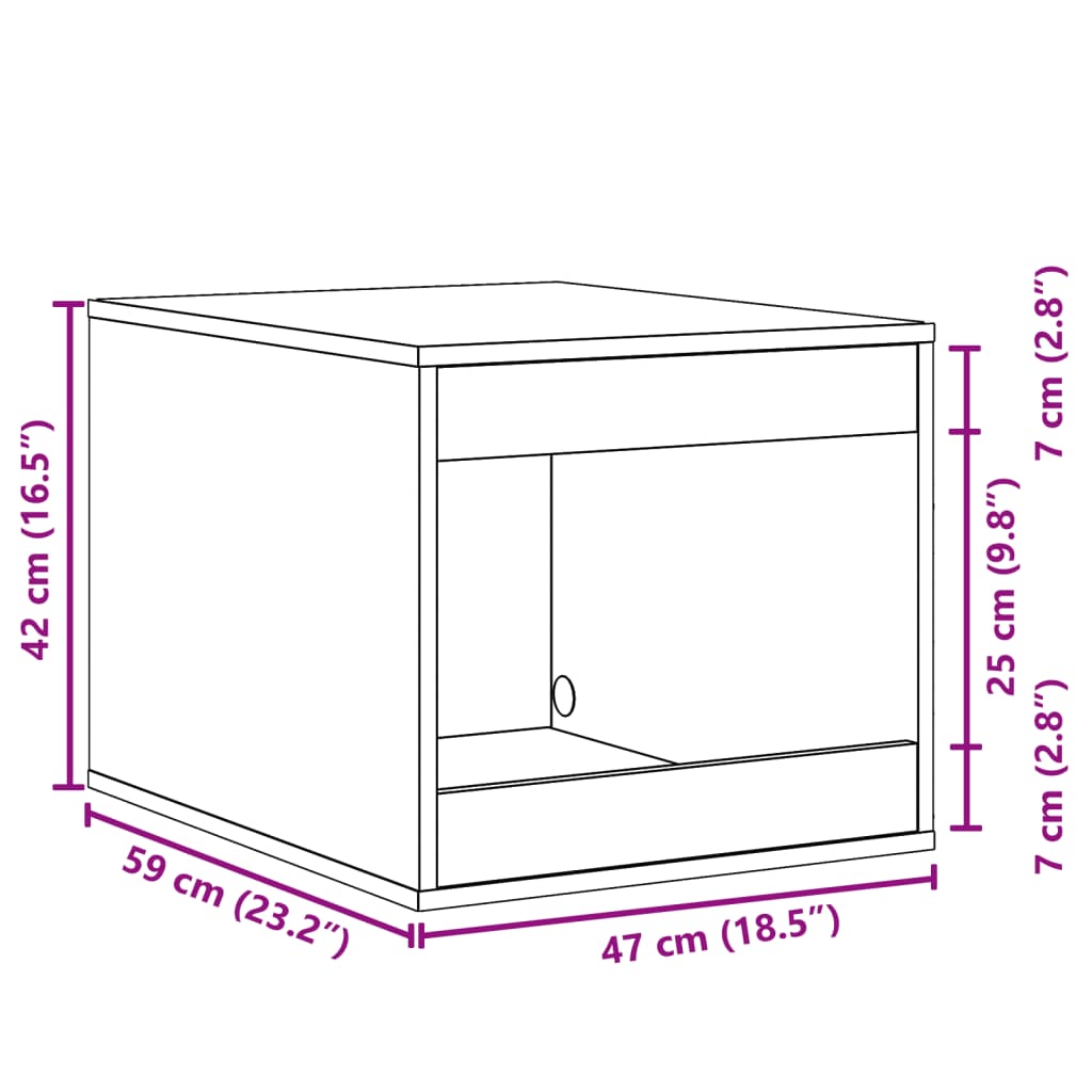 vidaXL Cat Litter Box Enclosure Concrete Grey 47x59x42 cm Engineered Wood