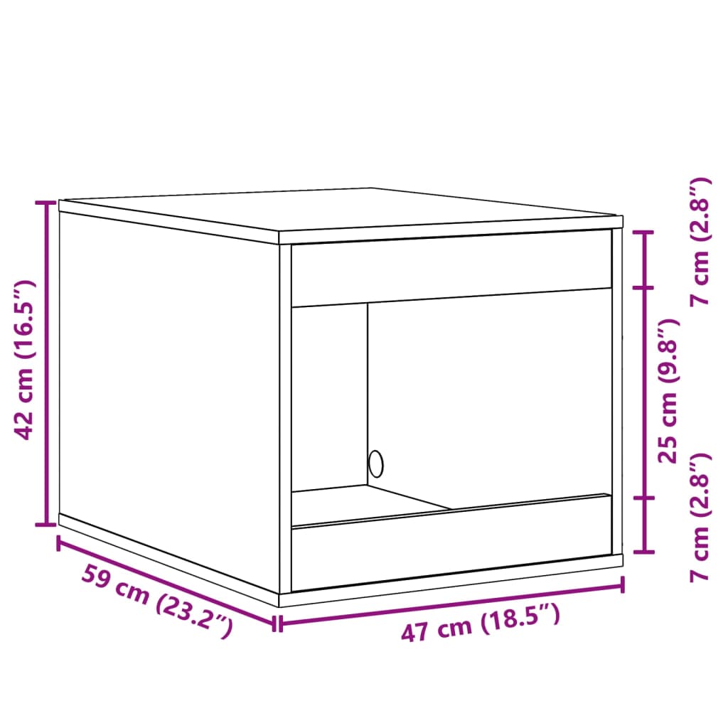 vidaXL Cat Litter Box Enclosure Smoked Oak 47x59x42 cm Engineered Wood