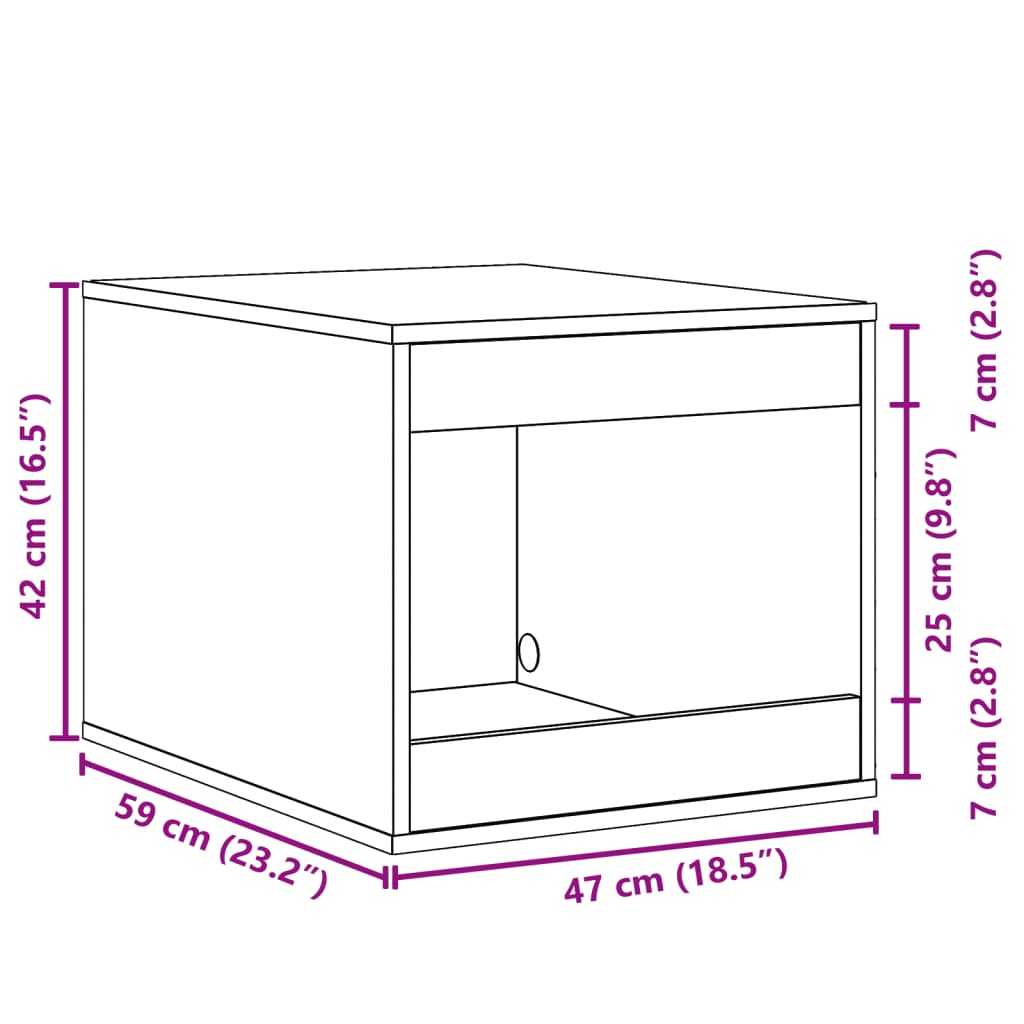 Cat Litter Box Enclosure Grey Sonoma 47x59x42 cm Engineered Wood