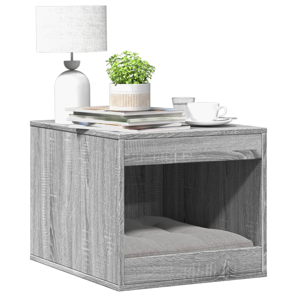 Cat Litter Box Enclosure Grey Sonoma 47x59x42 cm Engineered Wood