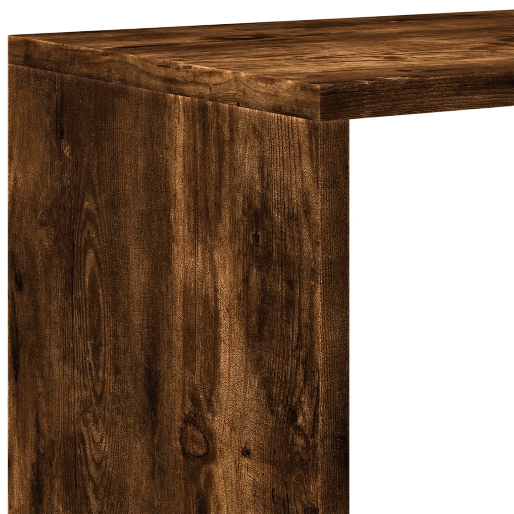 Room Divider Bookcase 3-Tier Smoked Oak 99x29x99 cm Engineered Wood