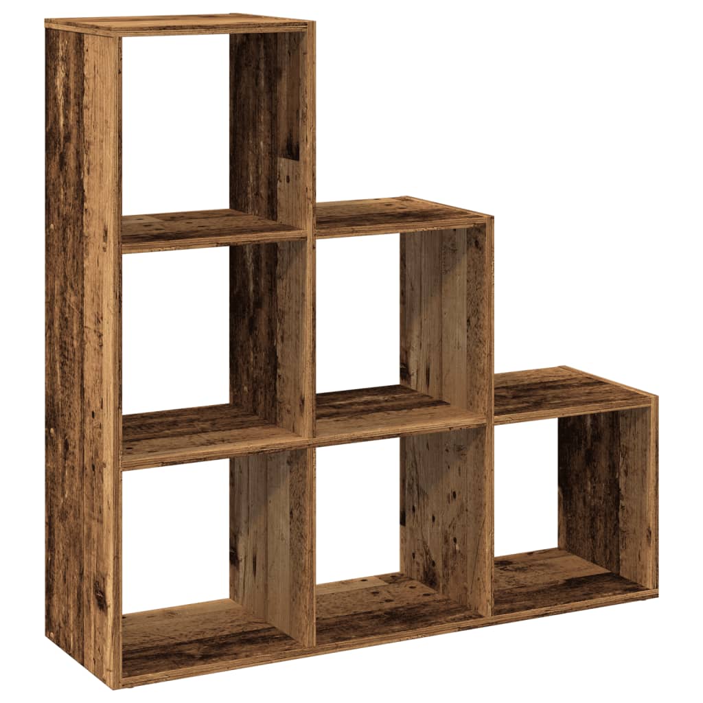 Room Divider Bookcase 3-Tier Old Wood 99x29x99 cm Engineered Wood